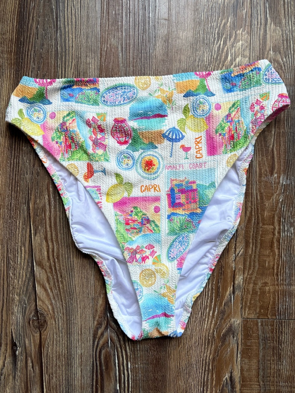 Show Me Your Mumu Textured Print High Waist Bikini Bottoms
